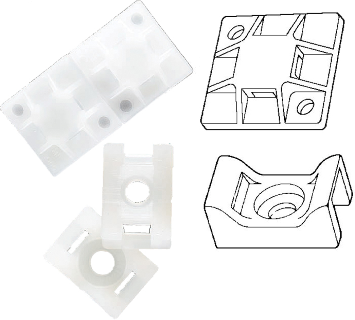 Cable Tie Mount, lb.8, (25) 199231 - Ancor Marine Grade Products Wire Covers Ties Clips and Tape - MarineEngine.com