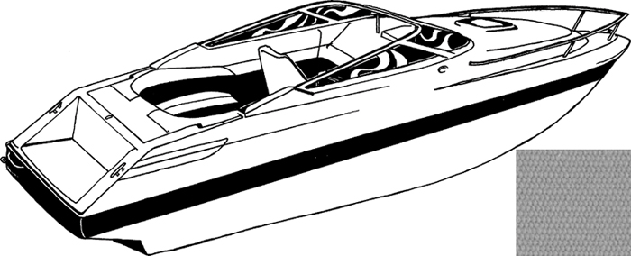 V-Hull Cuddy, I/O, 20'6" x 102", Haze Gray 77720P-10 - Carver Industries Universal Boat Covers - MarineEngine.com