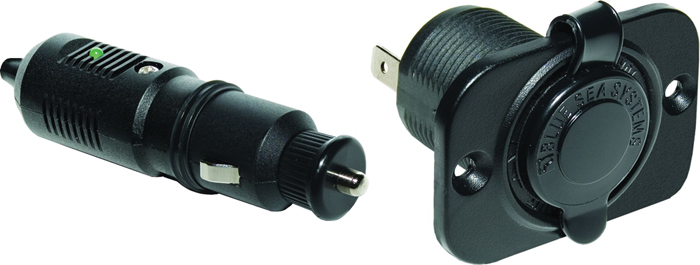 12V Plug and Socket Set, Black 1015 - Blue Sea System Battery Accessories - MarineEngine.com