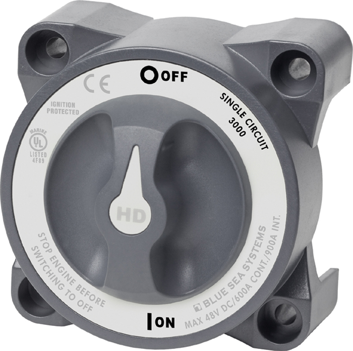 HD Battery Switch, On-Off 3000 - Blue Sea System Switches - MarineEngine.com