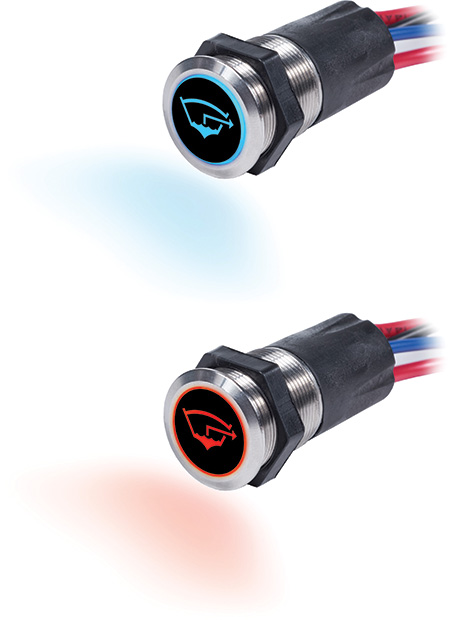 SWITCH BUTTON SS OFF-(MOM-ON) BACKLIT 4181 - Blue Sea System Switches - MarineEngine.com