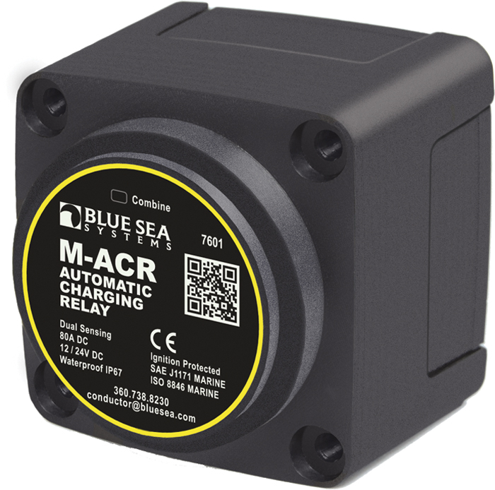 Automatic Charging Relay, 65A, 12V 7601 - Blue Sea System Switches - MarineEngine.com