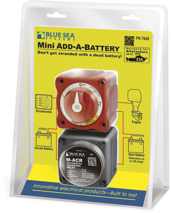 Mini Battery Switch & Auto Charging Relay 7649 - Blue Sea System Switches - MarineEngine.com
