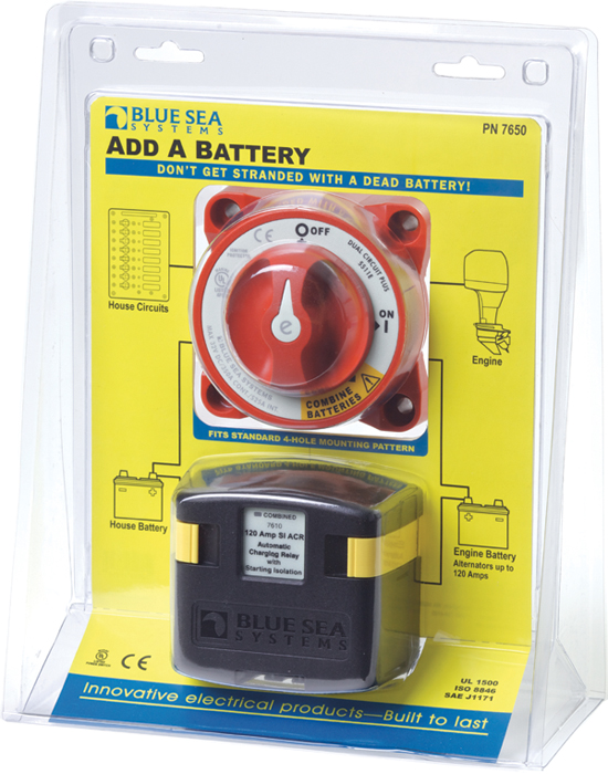 Battery Switch & Auto Charging Relay 7650 - Blue Sea System Switches - MarineEngine.com