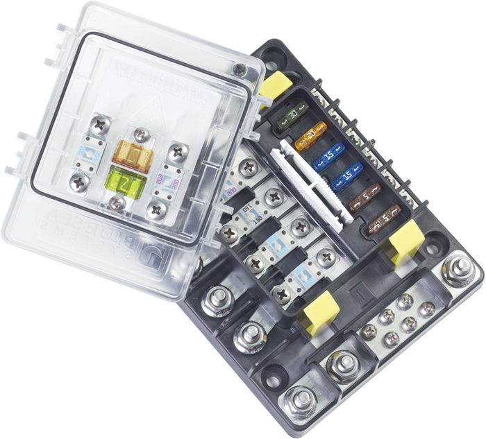 SafetyHub 150 Fuse Block 7748 - Blue Sea System Fuses and Fuse Holders - MarineEngine.com