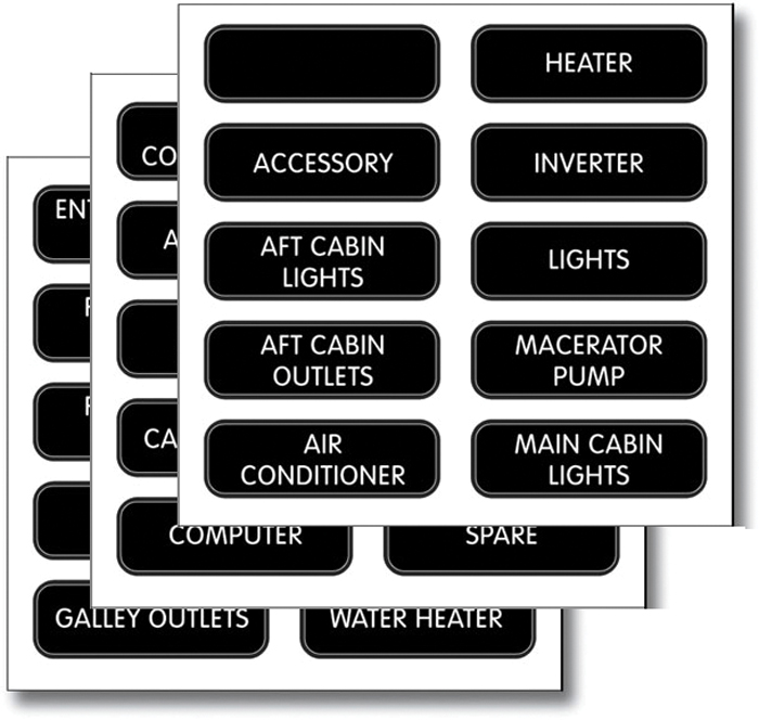 DC Basic Label Kit, 30 Labels 8030 - Blue Sea System Battery Accessories - MarineEngine.com