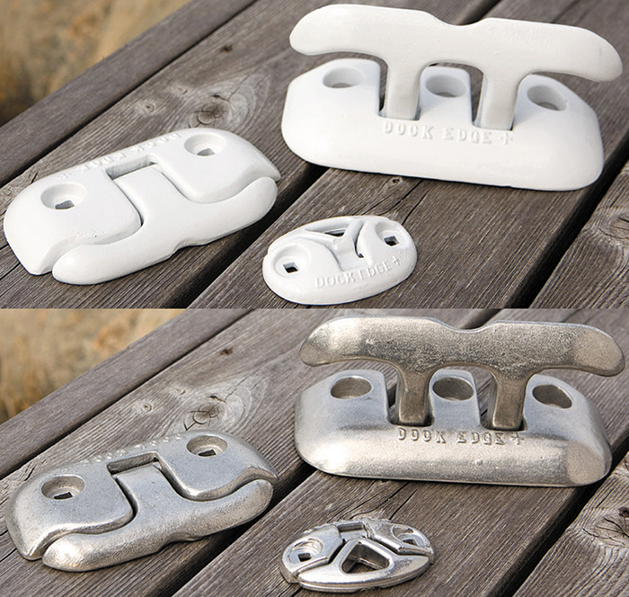 Flip-Up Dock Cleat, 6", Polished 2606P-F - Dock Edge + Deck Cleats - MarineEngine.com