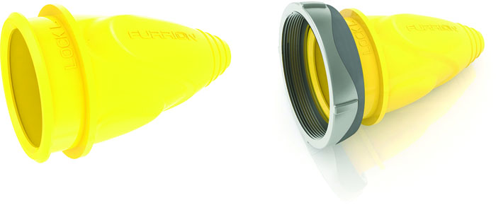 Connector Cover, 30A (F), Yellow 381673 - Faultine Designs Dockside Electrical - MarineEngine.com