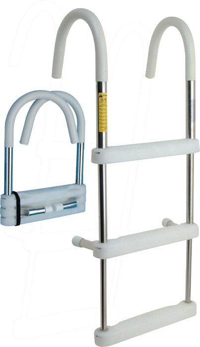 Boat Ladder, 3-Step, 39", 11" Hook 6131 - Garelick Manufacturing Ladders and Platforms - MarineEngine.com