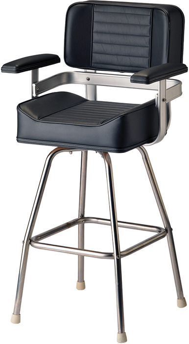 Pilot Seat with Chair Stand, Black 43135-07 - Garelick Manufacturing Deck Chairs and Tables - MarineEngine.com