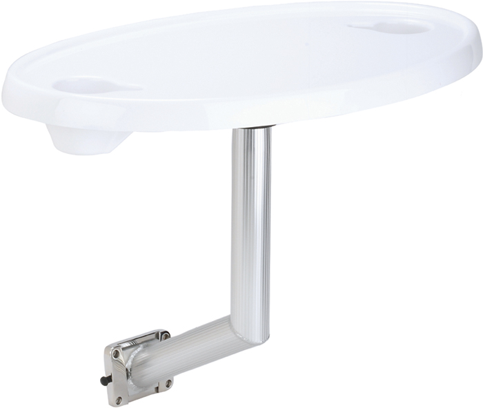 Side Mount Table w/Oval Top, Stainless Steel Leg 75337 - Garelick Manufacturing Deck Chairs and Tables - MarineEngine.com