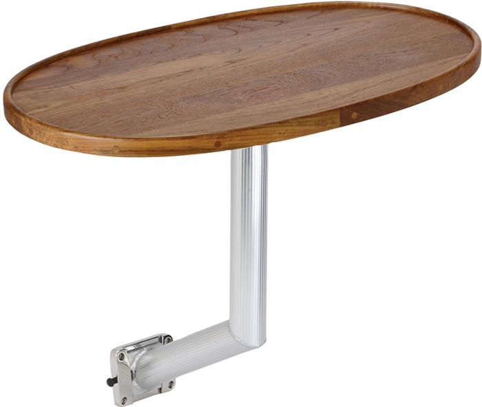 Side Mount System w/Teak Table Top, Oval 75459 - Garelick Manufacturing Deck Chairs and Tables - MarineEngine.com