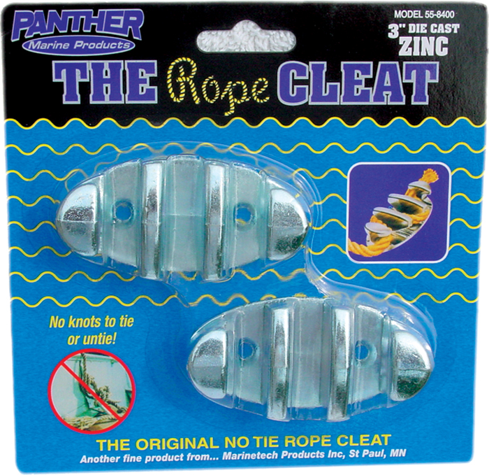 Rope Cleat, 3", Zinc Plated, 2-Pack 55-8400 - Marinetech Products Deck Cleats - MarineEngine.com