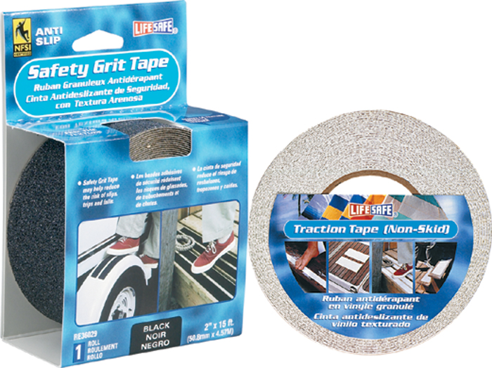 Safety Grit Tape, 4" x 60', Black, Bulk RE160 - OM Mfg Tape Products - MarineEngine.com