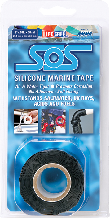 SOS Silicone Marine Repair Tape, 1" x 10' RE6490 - OM Mfg Fillers Resins and Cloth - MarineEngine.com