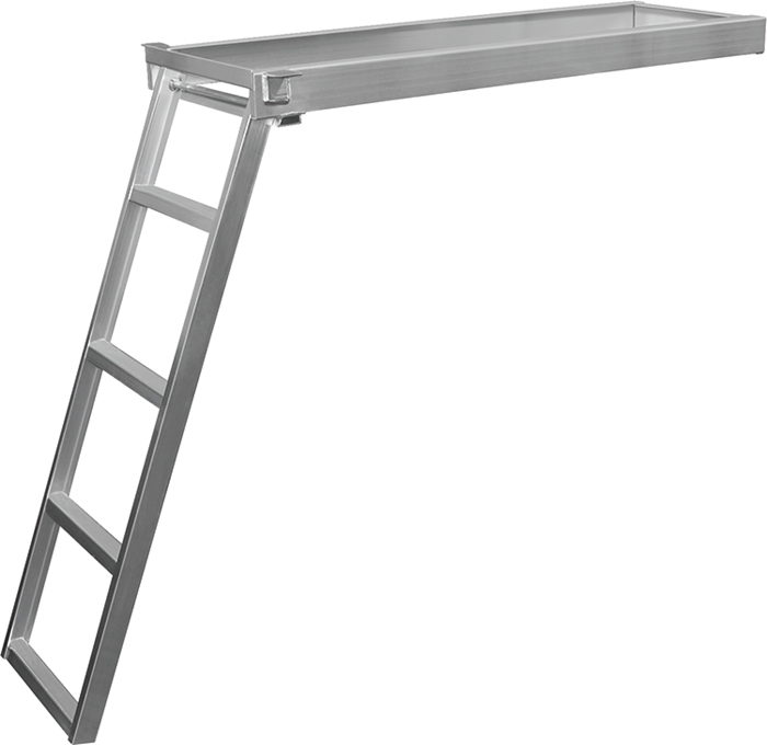 Under Deck Ladder, Round Front, 4-Step, 48" CSD2 - JIF Marine Ladders and Platforms - MarineEngine.com