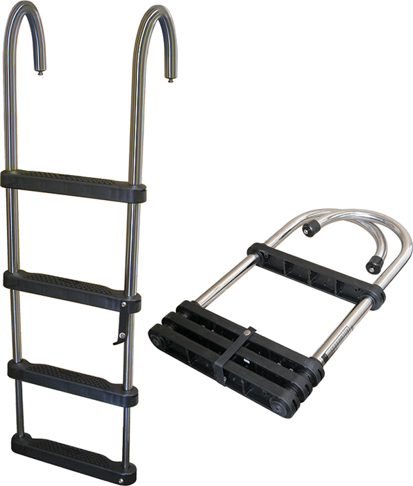 Telescoping Pontoon Ladder, 4-Step, 51" EJZ4 - JIF Marine Ladders and Platforms - MarineEngine.com
