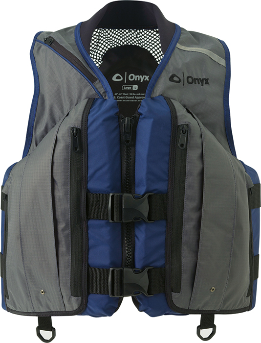 Adult, L, Charcoal/Navy, 40-44" 116400-701-040-13 - Kent Sporting Goods Fishing Vest - MarineEngine.com