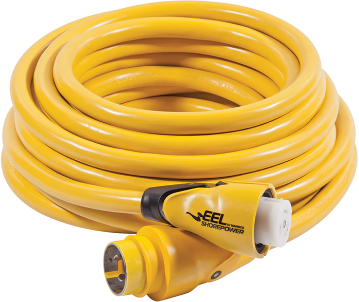 EEL Cordset, 30A/125V, 50', White CS30-50W - Dockside Electrical - MarineEngine.com