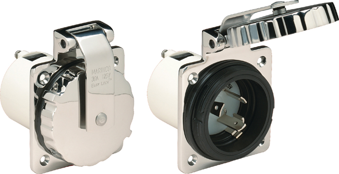 Power Inlet, 30A/125V 303SSEL-B - Dockside Electrical - MarineEngine.com