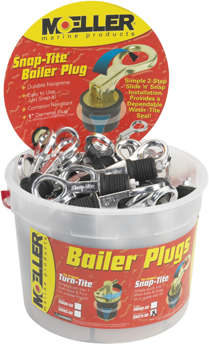 1" Aluminum Snap-Tite Display, 50 pcs. 029070-50 - Moeller Manufacturing Co Drain Plugs and Tubes - MarineEngine.com