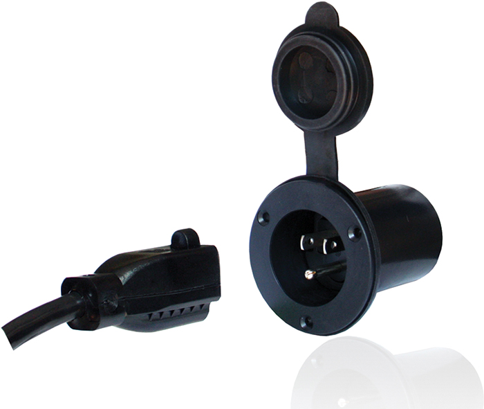 AC Plut Port, Black AC Plug Port (Black) - The Power House Batteries and Battery Chargers - MarineEngine.com