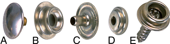 A) Canvas to Canvas Buttons (100) 0896000NKL - Perko Windshield Hardware - MarineEngine.com