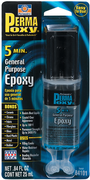 PermaPoxy, 0.84 oz. Dual Syringe 84101 - Permatex Adhesive and Sealants - MarineEngine.com