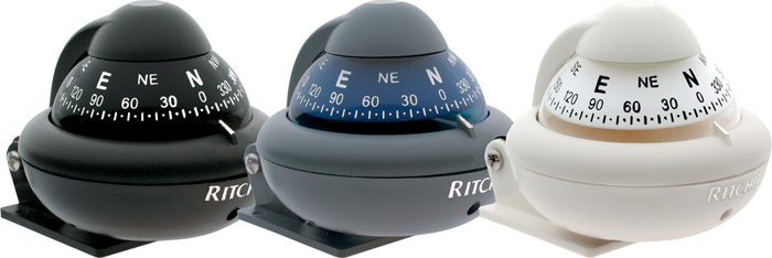 Compass, Ritchiesport, White X-10W-M-CLM - E S Ritchie & Son Gauges and Compasses - MarineEngine.com