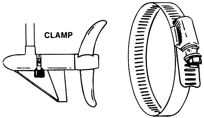 Transducer Clamp, F/Trolling Motor 450 - Rig Rite Manufacturing Mounts and Accessories - MarineEngine.com
