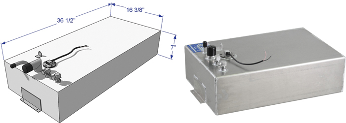 18 Gallon Below Deck Fuel Tank, 36-1/2"L x 16-3/8"W x 7"H 59065 - RDS Manufacturing Fuel Tanks - MarineEngine.com