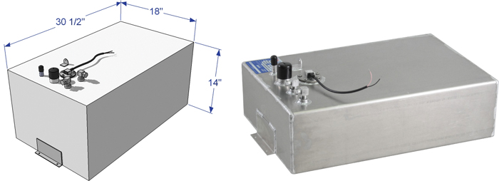 32 Gallon Below Deck Fuel Tank, 30-1/2"L x 18"W x 14"H 59049 - RDS Manufacturing Fuel Tanks - MarineEngine.com