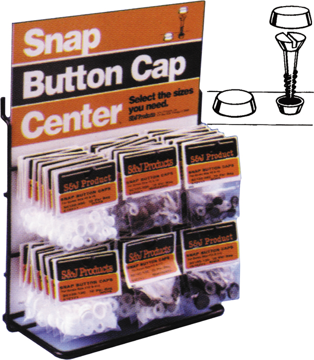 Snap Button Cap, Black, lb.10 & lb.12 610221 - S & J Products Ltd Fasteners - MarineEngine.com