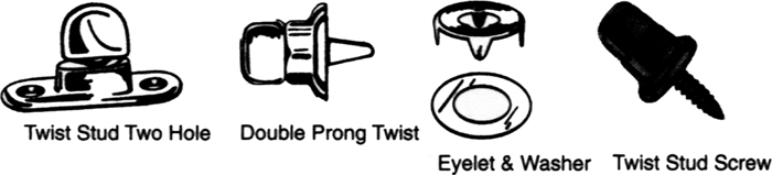 Double Prong Twist Stud, (2/Bag) 560171 - S & J Products Ltd Windshield Hardware - MarineEngine.com