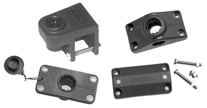 Flush Mount Bracket, 4" x 2", Gray 244GR - Scotty Fishing Marine & Outdoors Rod Holders - MarineEngine.com