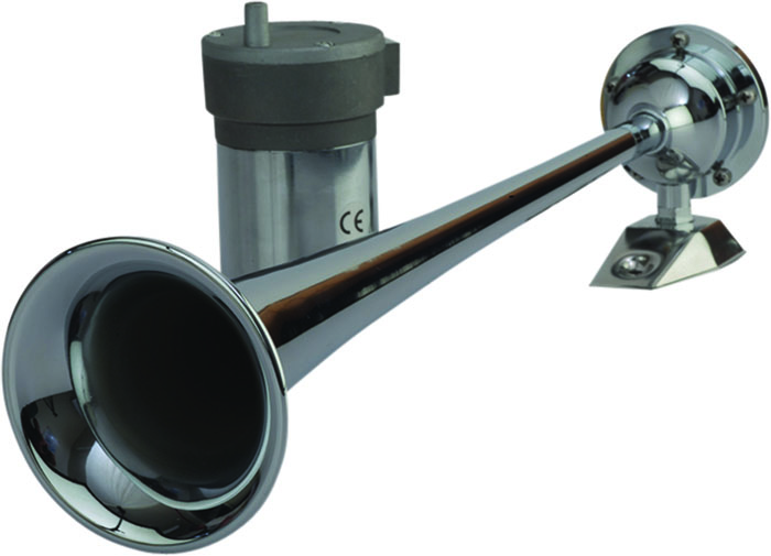 Chrome Trumpet Airhorn Single w/Compressor 432510-1 - SeaDog Line Horns Bells and Whistles - MarineEngine.com