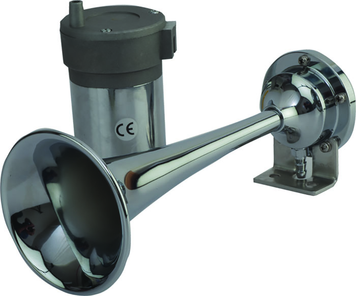 Chrome Trumpet Airhorn Mini w/Compressor 432610-1 - SeaDog Line Horns Bells and Whistles - MarineEngine.com
