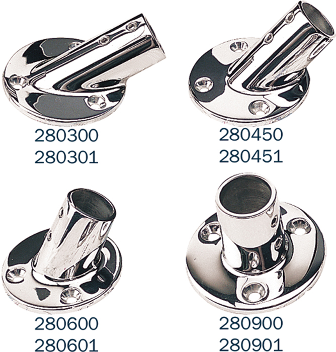 30° Round Base for 7/8" O.D. Tube 280300-1 - SeaDog Line Rails and Fittings - MarineEngine.com