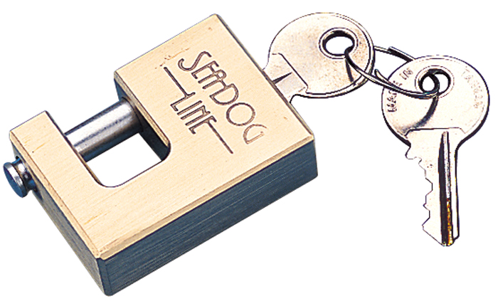 Brass Coupler Lock w/SS Pin 751020-1 - SeaDog Line Hitches Balls Couplers and Locks - MarineEngine.com