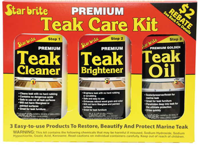 Teak Care Kit, (3) 16 oz. 81216 - Star Brite Cleaners Wax and Polish - MarineEngine.com