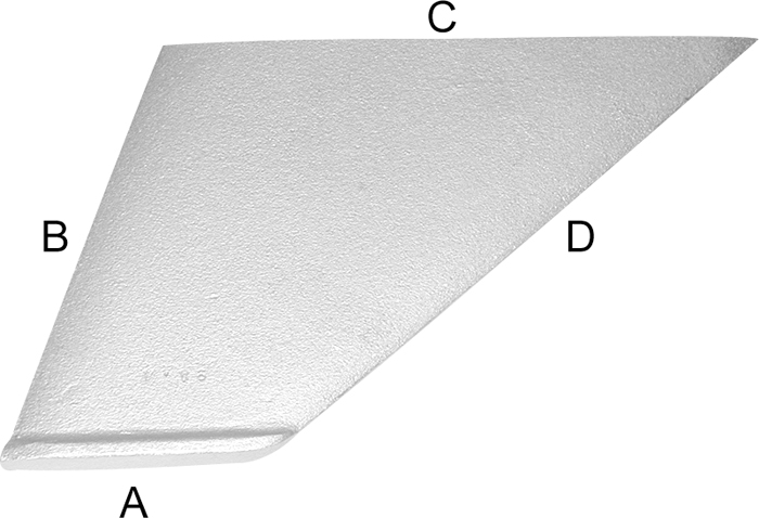Skeg, A: 3-1/2", B: 6-1/2", C: 9-1/4", D: 10-1/2" RS-4-DP - T-H Marine Supplies Trim Tabs and Stablizers - MarineEngine.com
