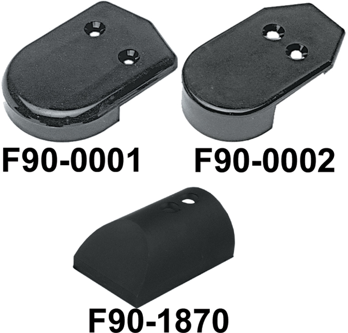 Nylon End Caps, Black, F/V11-2423, Pair F90-0001BKN-1 - Taco Metals Molding and Rub Rails - MarineEngine.com