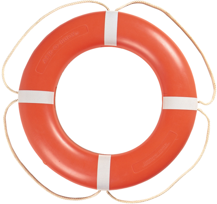 Ring Buoy, 24" White w/White Rope 570002 Taylor Made Products Buoys