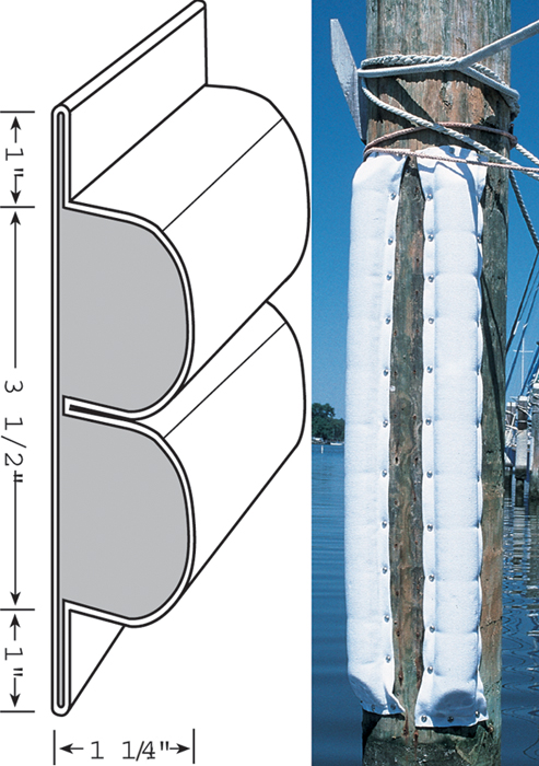 8"W x 1-3/4"D x 3', Medium DDB3.30 - Taylor Made Products Dock Edging - MarineEngine.com