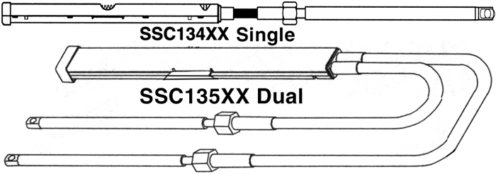 Teleflex 1997 Backmount Single And Dual Rack Steering Cable