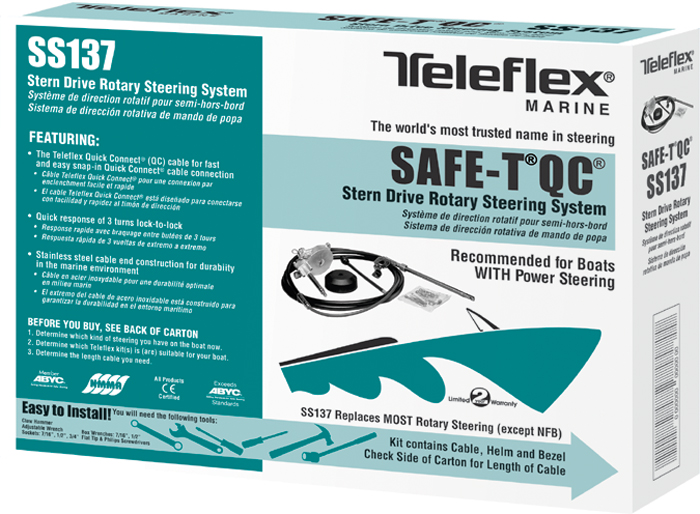 Safe-T QC Rotary Package, 10' SS13710 - SeaStar Solutions Teleflex Marine Mechanical Steering - MarineEngine.com