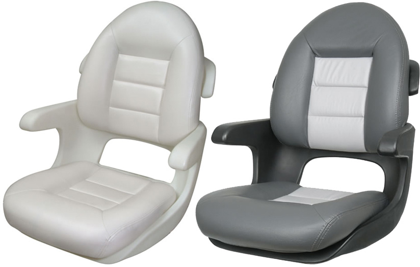 Elite Helm Seat High Back, White 57010 - Tempress Products Bolster Seats - MarineEngine.com