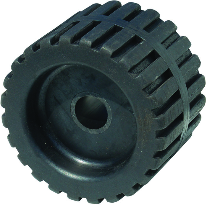 4" Wobble Roll Ribbed 3/4" Shaft Blk Rub 86493 - Tie Down Engineering Rollers Brackets Springs and Fenders - MarineEngine.com