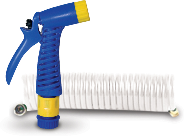 Coiled Hose w/Nozzle, 1/2" x 15' 50091295 SeaSense Unified Marine Fresh Water Pumps