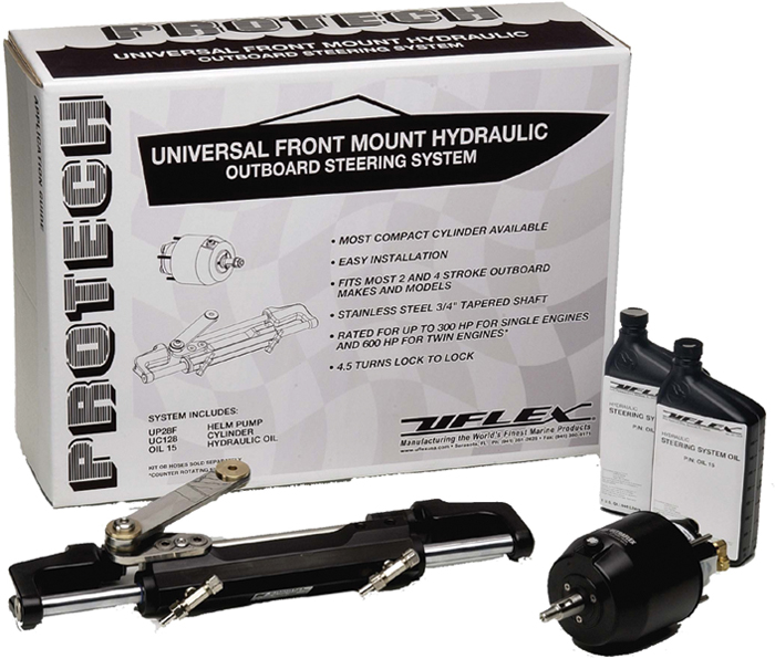 Front Mount Hydraulic Steering w/UC128-OBF/2 Cylinder PROTECH 2.0 - Uflex USA Hydraulic Steering - MarineEngine.com